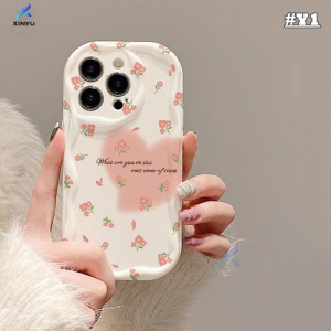 (Lokal Ready) Xinyu Casing hp Redmi 12 A2 A1 12C Note 12 Pro Redmi 10 9 12C 10C 9A 10A 9C Note 10S Note 10 5G Note11 11s Note 8 Note 9s POCO X5 M3 Pro X3 GT X3 NFC Pasangan Hati Cinta Bunga Segar Tulip Tepi Melengkung Bergelombang 3D Soft Case
