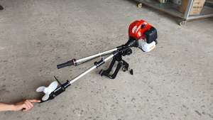 Máy Cắt Cỏ Chế chạy thuyền  Bộ Dàn láp chân vịt chạy ghe thuyền có gắn động cơ máy cắt cỏ TU43