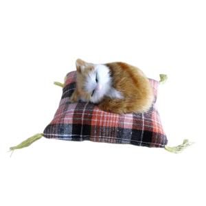 Mô Phỏng Mèo Búp Bê Trang Trí Thực Tế Lông động vật bằng nhung Với Đệm Mat Máy Tính Để Bàn Búp Bê Cho trang trí phòng ngủ gia đình