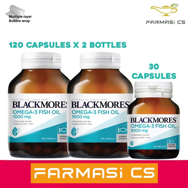 BLACKMORES Fish Oil 1000mg 120 capsules x 2 bottles EXP02/2025 + 30