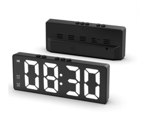 Modern Digital Alarm Clock with LED Display and USB Charging