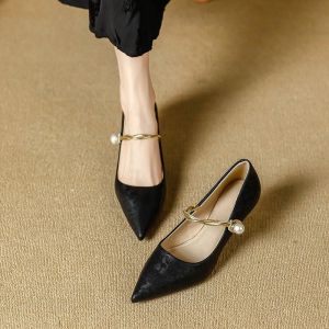 Free Shipping Autumn New Collection: Chinese-Style Traditional Chinese-Inspired Pointed-Toe High Heels Retro Stiletto Heels Perfect With Skirts WomenS Single Shoes
