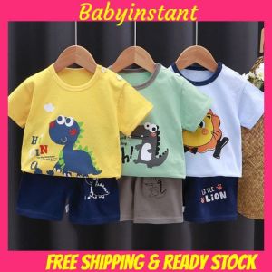 BABYINSTANT Baby Clothing Newborn T Shirt Short Sleeve Set Baju kanak-kanak 2021 Cotton Premium