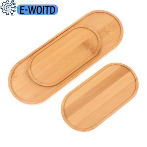 E-WOITD Multi Bamboo Tray Wood Saucer Flower Pot Tray Cup Pad Coaster Plate For Kitchen Decorative Plate Creative Coaster Coffee Cup Mat