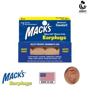 Macks Earplugs Dewasa Pillow Soft Silicone Putty Penutup Telinga Macks Earplug