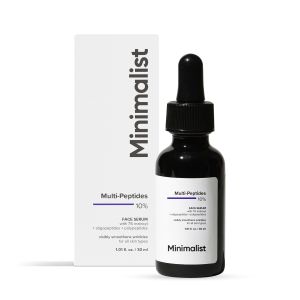 Minimalist Multi Peptide + Hyaluronic Acid Anti Aging Serum for Crows Feet Fine Lines Wrinkles Firmness Elasticity Matrixyl 3000 & -Placenta For Women & Men 1 Fl Oz / 30 ml