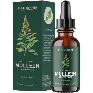 【24 hours shipping】 BetterLungs Mullein Leaf Extract Support Lung Cleanse & Respiratory Function for Healthy Breathing - Natural Supplement Tincture Drops Non-GMO Vegetarian .