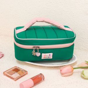 PLLEWY Small Fresh Macaron Cosmetic Bag Portable Large Capacity Travel Cosmetic Handbag Gifts Contrast Color Wash Bags