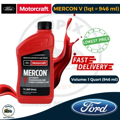 Ford Motorcraft Mercon V ATF (Automatic Transmission Fluid) and Power Steering Fluid 1 Quart = 946 ml