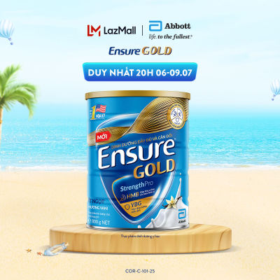 (TỪ 20H 6-9.7 GIÁ TỐT-MUA NGAY-SLCH) Lon sữa bột Ensure Gold hương vani ít ngọt 800g (New)