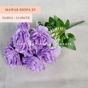 [MAWAR EROPA X9] 9 KEPALA BUNGA PALSU MAWAR ROSE ARTIFICIAL FLOWER DEKORASI MEJA TABLE DECORATION DIY FLORIST BOUQUET BUNGA MURAH SURABAYA SUPPLIER FLORIST SURABAYA WEDDING DECORATION DEKORASI PELAMINAN PERNIKAHAN HIASAN RUMAH VAS BUNGA HADIAH WISUDA