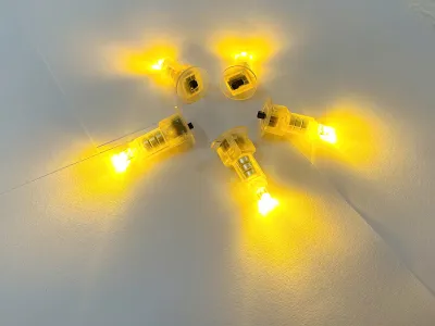 COMBO 05 ĐÈN LED MINI DÙNG PIN - lắp vào đèn lồng đèn trung thu đồ chơi trẻ em... VÀNG