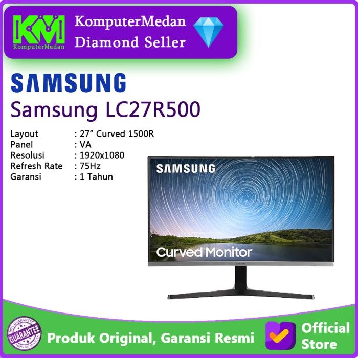 Monitor LED Samsung 27" C27R500FHE LC27R500FHE 27R500FHE 27R500 60Hz ...
