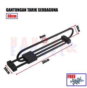 Gantungan Rak Panci Baju Tas Serbaguna Besi Rak Gantung Aksesoris Kitchen Set Lemari Furniture Hitam