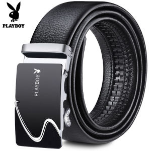 Playboy Korean Leather Belt Mens Business Fashion Casual Automatic Buckle Belt on Sale