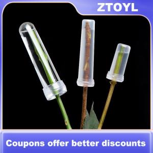 【ZTOYL】 Plastic Flower Water Tubes Leak Resistant Silicone Caps Reusable Transparent Vials for Fresh Floral Displays Wedding Crafts