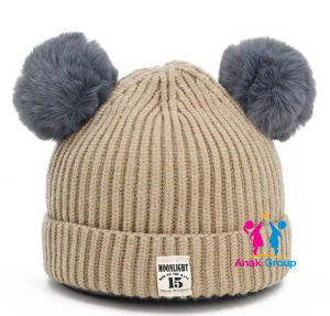 topi kupluk bayi laki laki pompom 15 moonlight rajut usia 0-3 tahun
