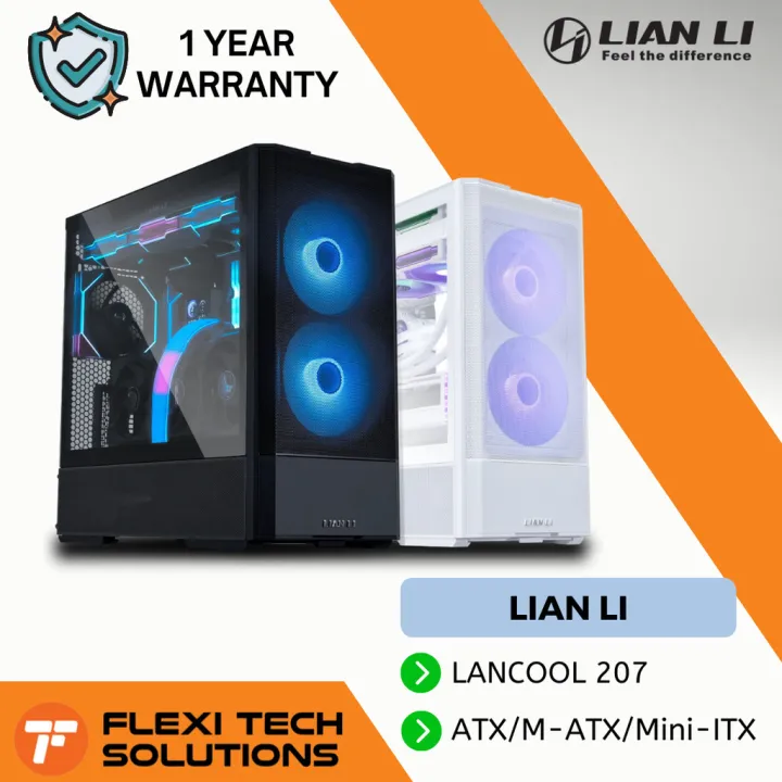 Flexi Tech LIAN LI LANCOOL 207 RGB CASE PC Desktop Casing Black/White