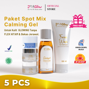 Jglow Skincare Paket Flek peeling serum/Spot Exfoliating Serum skincare Hilangkan Flek Membandel dan Bekas Jerawat - 5 PCS