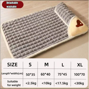 Dog Bed Pet Cat Washable Cotton Cushion Sleeping Bed Pet Bed Washable Large Dog House Pet Sleeping Mat