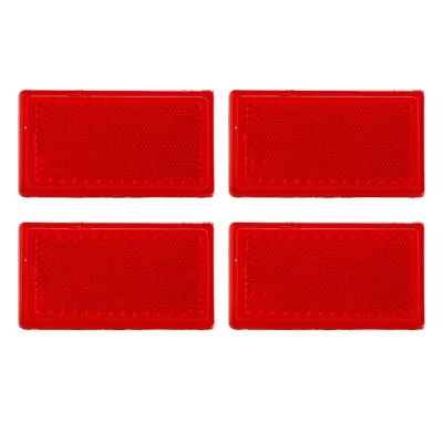 JURHOMIE 4PCS Red Reflective Tape Durable PVC Adhesive Tape Handy Reflective Strips Vehicle Safety Marking