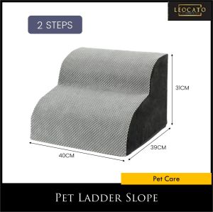 Adjustable Solid Wood Dog Pet Stair Steps Ladder Sponge Slope Ladder