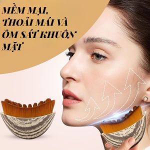 Cọ Massage Mặt Mini Lông Mềm Có Hộp Đựng – Dụng Cụ Massage Mặt Cầm Tay Thiết Kế Cong Tiện Dụng