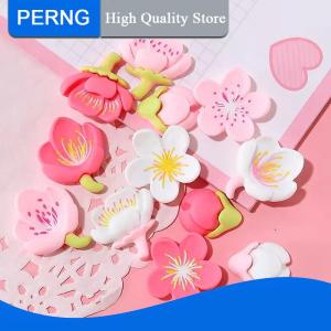 [PERNG] Tehe 12pcs Creative Whiteboard Cartoon Magnetic Sticker Fridge Magnet Pink Flower Resin Decorative Refrigerator Magnets