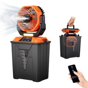 OKDEALS01 20000mAh Spray Camping Fan Remote Control Large Water Tank Outdoor Electric Fan Multifunctional Adjustable Cool Misting Fan Outdoor