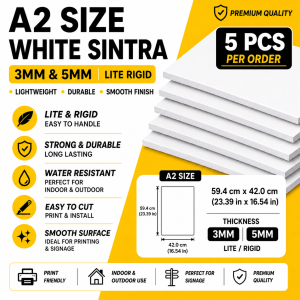 A2 SINTRA BOARD 3MM RIGID white 5PCS./SET✅✅✅ORIGINAL SINTRABOARD PVC BOARD