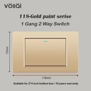 New Type 118 Local standard orange junction box luxury PC panel socket switch gold