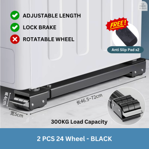 Ready Stock Heavy Duty Load 300kg Washing Machine Stand Stainless Steel Round Rak Mesin Basuh Tahan Lasak Anti-Getaran Stabilizer Anti-Skid Fridge Dryer Peti Sejuk Mudah Pasang Anti-Slip Shockproof Anti-Rust Rubber Base Kukuh Anti-Vibration Pad Adjustable