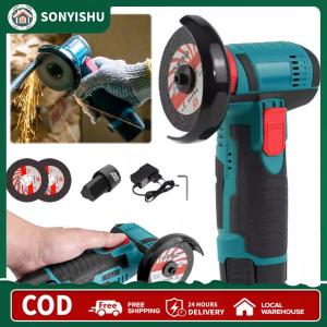 【New Arrival】 12V 3 Inch Brush Mini Angle Grinder Rechargeable Electric Hand Grinder Lithium Angle Grinder Grinding Tool Wireless Power Tool