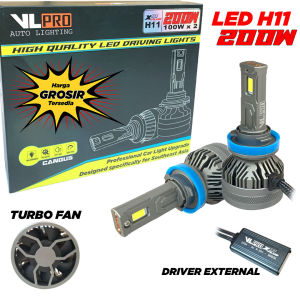 Led H11 HB3 HB4 H1 H7 VLPRO X10 Plus 200W putih headlamp Foglamp hi low super terang 12V 24V canbus