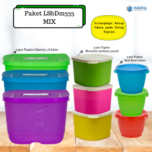 INDRA Paket Toples Plastik Monalisa 2.25 Liter DSnGi451 – Set Isi 10 Pcs Kualitas Tebal & Tahan Lama