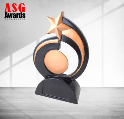 Trophy Poly Resin - PR Star Trophy Gold/Silver/Bronze for Event Souvenir Gift Award Competition Trophy