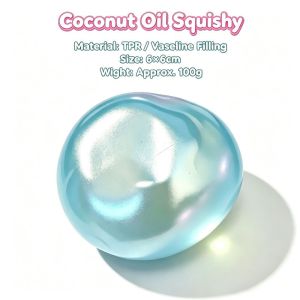 🔥Ready to Ship 🔥ECILY 6cm Coconut Oil Vaseline Squeeze Ball Pearl Finish TPR Slow Rising Stress Relief Toy For ADHD Autism Adults Kids Fidget Handheld