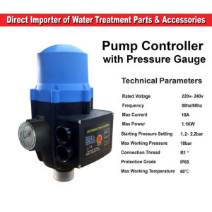 🏡【ApeaxFortis】Automatic Electronic Pump Pressure Switch EPC‑2 Adjustable Pressure Setting with Gauge Fault Reset Indicator Light 1 Inch Thread Port for Household Water Pump 220V