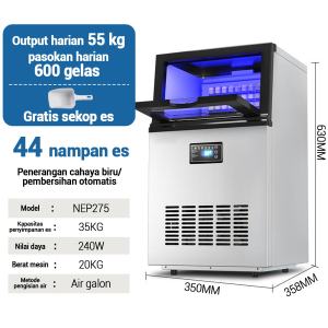 AZ Mesin Es Stainless Steel Es Batu Kristal 55KG/Hari