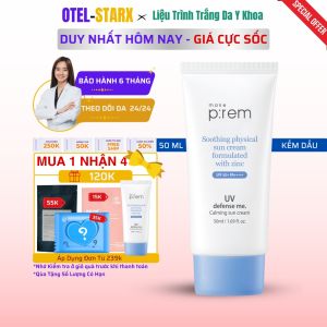 Kem Chống Nắng Vật Lý Make P:rem Nâng Tone Điều Màu Da Che Khuyết Điểm Glow Beige Tone Up  50ml Màu Be OTELSTARX Chuẩn Auth