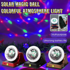 Solar Magic Ball Colorful Atmosphere Light Rechargeable Battery Solar Colorful Light Ball 180° Rotatable Multi Level Atmosphere Light