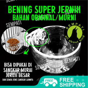 SEMPATI Cepuk Mika Bulat Mini Emboss Batik No 5 Sempati Cepuk Cangkir Bening Wadah Tempat Pakan Makanan Burung Murai Lovebird Kacer Kenari Cucak Ciblek