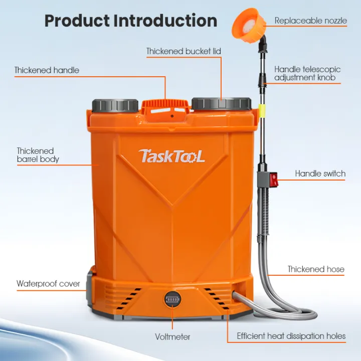 TASKTOOL 16L/20L Electric Knapsack Sprayer Pump Electric Sprayer Pump ...