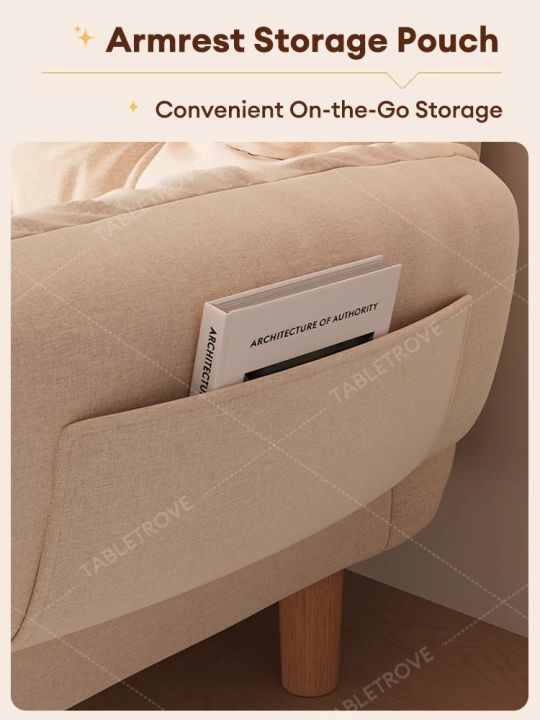 TABLETROVE Sofa Bed Simple And Modern Solid Wood Sofa Living Room ...