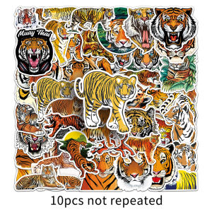 50PCS Forest King Tiger Cartoon Sticker Cute Animal Waterproof Sticker