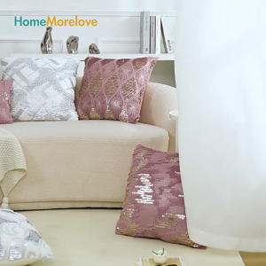 Decorative Pillow Cover Luxurious Style Velvet Sequins Cushions Case Cover for Elegant Homes Decorations Pillowcase