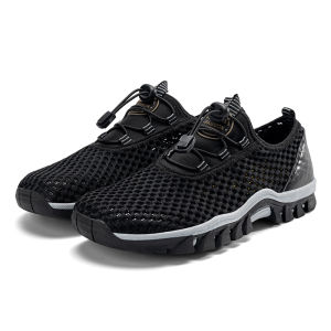 Men Soft Hiking Shoes Summer Breathable Mesh Sneakers Hike Footwear Walking Shoes Outdoor Shoes Climbing Shoes