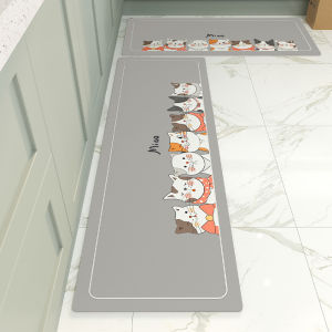 Kitchen nordic carpet Waterproof Oil-Proof Non-SlipHousehold long runner rug Anti-slip Water and Oil Absorption Non-Slip Stain Resistant Entrance Doormat Long Carpet Indoor/Outdoor Runner Rug Foot Mat