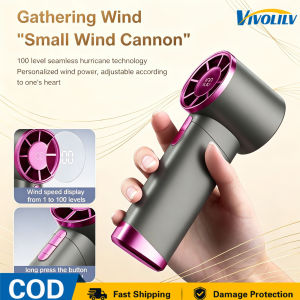 VIVOLILV 【PH STOCK】USB Rechargeable Mini Turbine Fan 100 Gear High Speed Portable Pocket Handheld Cooling Fan