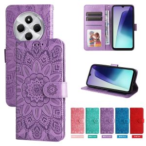 เคสโทรศัพท์กันกระแทกสำหรับ Xiaomi Redmi 14C 13C 13 12 12C /Redmi A5 A4 A3 A1 A2 Plus/redmi 10C 10 /Redmi 9T เคสเคสแบบพับปิดได้ช่องเสียบบัตรกระเป๋าสตางค์หนังแม่เหล็กดอกไม้ซันนี่